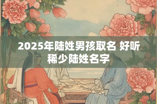 2025年陆姓男孩取名 好听稀少陆姓名字