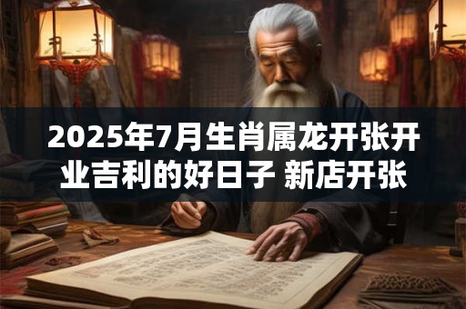 2025年7月生肖属龙开张开业吉利的好日子 新店开张吉利日