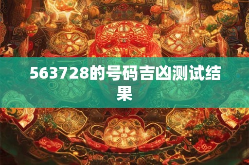 563728的号码吉凶测试结果