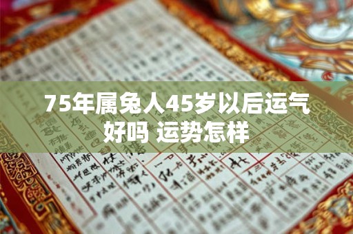 75年属兔人45岁以后运气好吗 运势怎样