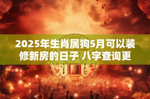 2025年生肖属狗5月可以装修新房的日子 八字查询更精准