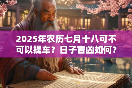 2025年农历七月十八可不可以提车？日子吉凶如何？