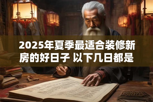 2025年夏季最适合装修新房的好日子 以下几日都是好日子