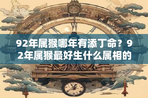 92年属猴哪年有添丁命？92年属猴最好生什么属相的宝宝？
