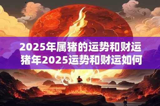 2025年属猪的运势和财运 猪年2025运势和财运如何