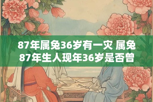 87年属兔36岁有一灾 属兔87年生人现年36岁是否曾经遭遇一次灾难