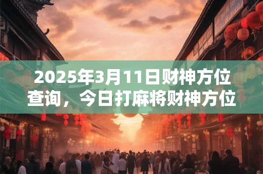2025年3月11日财神方位查询，今日打麻将财神方位一览表