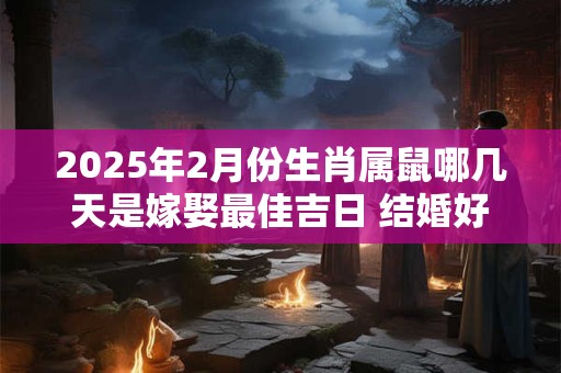 2025年2月份生肖属鼠哪几天是嫁娶最佳吉日 结婚好日子