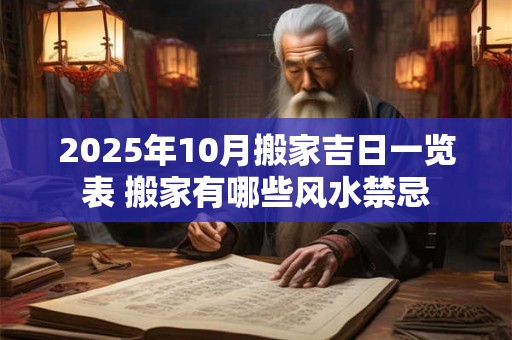 2025年10月搬家吉日一览表 搬家有哪些风水禁忌