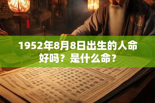 1952年8月8日出生的人命好吗？是什么命？