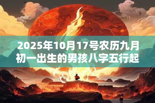 2025年10月17号农历九月初一出生的男孩八字五行起名字