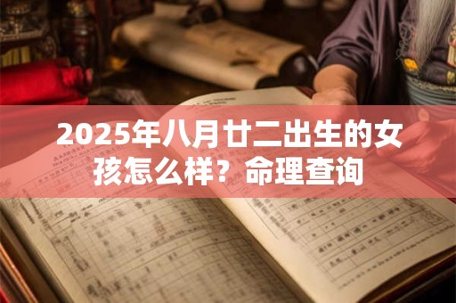2025年八月廿二出生的女孩怎么样？命理查询