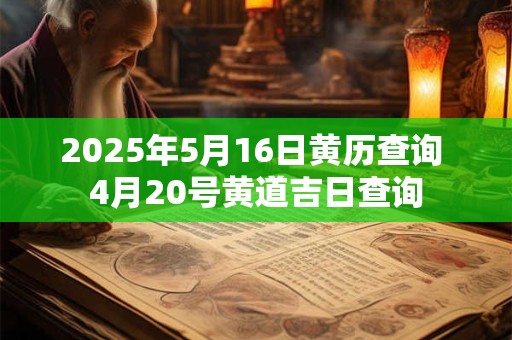 2025年5月16日黄历查询 4月20号黄道吉日查询