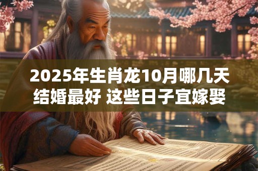 2025年生肖龙10月哪几天结婚最好 这些日子宜嫁娶