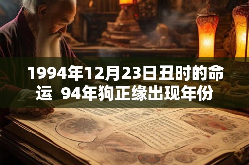 1994年12月23日丑时的命运  94年狗正缘出现年份
