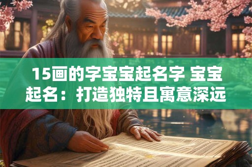 15画的字宝宝起名字 宝宝起名：打造独特且寓意深远的名字
