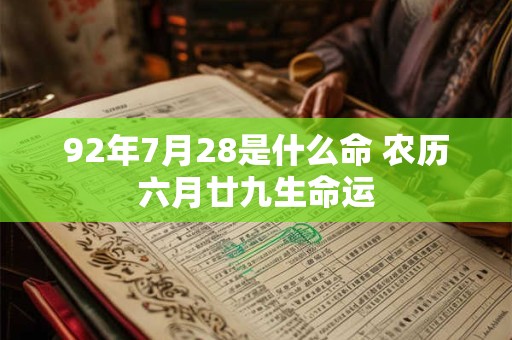 92年7月28是什么命 农历六月廿九生命运 92年7月28是什么命 农历六月廿九生命运