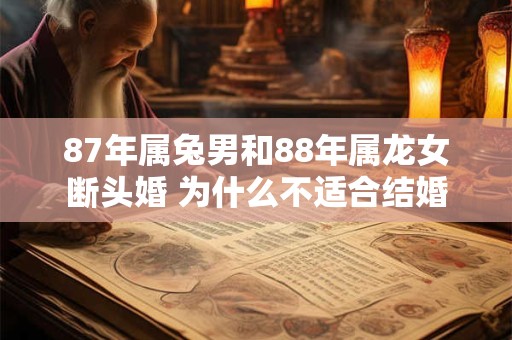 87年属兔男和88年属龙女断头婚 为什么不适合结婚
