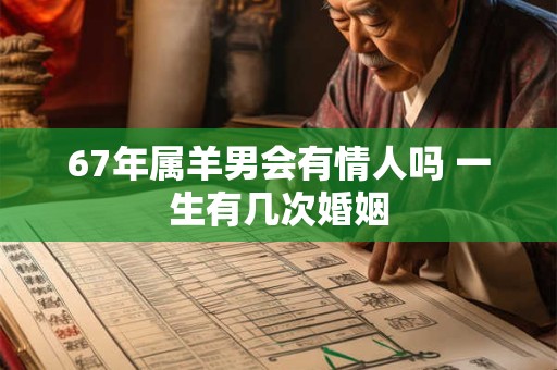 67年属羊男会有情人吗 一生有几次婚姻