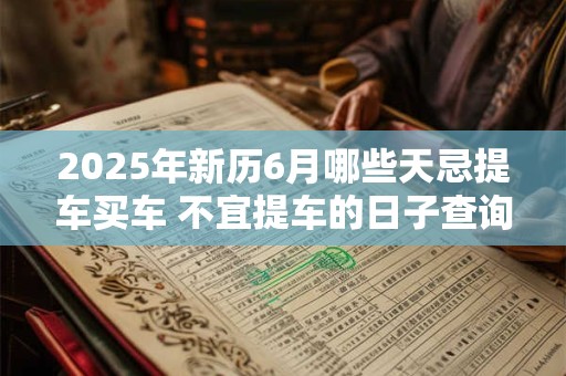 2025年新历6月哪些天忌提车买车 不宜提车的日子查询