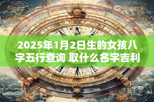 2025年1月2日生的女孩八字五行查询 取什么名字吉利