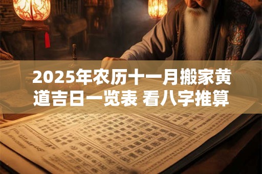 2025年农历十一月搬家黄道吉日一览表 看八字推算效果好