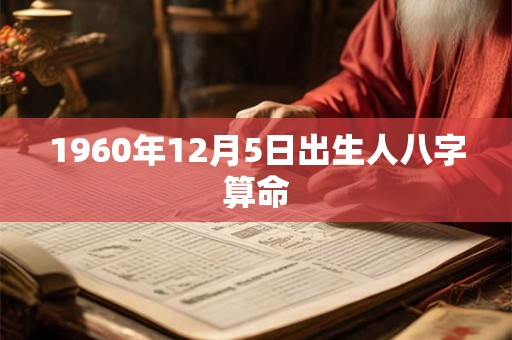 1960年12月5日出生人八字算命