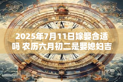 2025年7月11日嫁娶合适吗 农历六月初二是娶媳妇吉日吗 2025年7月11日嫁娶合适吗 农历六月初二是娶媳妇吉日吗