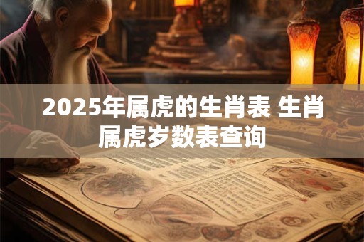2025年属虎的生肖表 生肖属虎岁数表查询