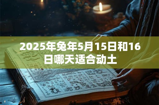 2025年兔年5月15日和16日哪天适合动土