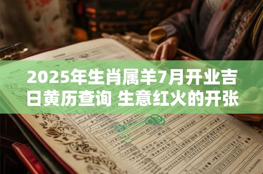 2025年生肖属羊7月开业吉日黄历查询 生意红火的开张吉日