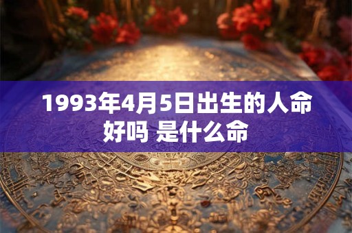 1993年4月5日出生的人命好吗 是什么命
