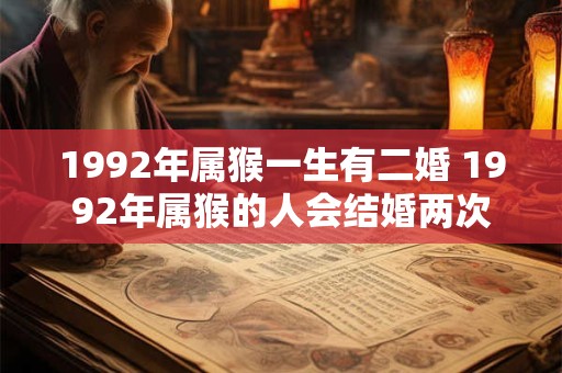 1992年属猴一生有二婚 1992年属猴的人会结婚两次吗