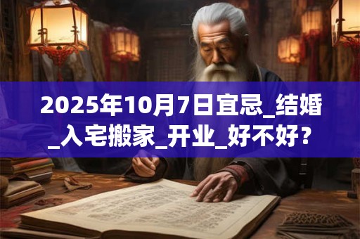 2025年10月7日宜忌_结婚_入宅搬家_开业_好不好？