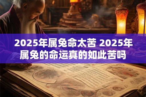 2026年属兔命太苦 2026年属兔的命运真的如此苦吗