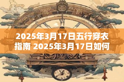 2025年3月17日五行穿衣指南 2025年3月17日如何穿衣五行要求怎样搭配