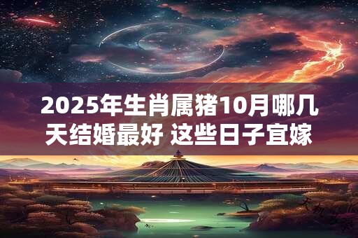 2025年生肖属猪10月哪几天结婚最好 这些日子宜嫁娶