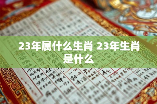 23年属什么生肖 23年生肖是什么