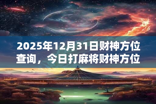 2025年12月31日财神方位查询,今日打麻将财神方位一览表 2025年12月31日财神方位查询,今日打麻将财神方位一览表