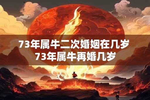 73年属牛二次婚姻在几岁 73年属牛再婚几岁