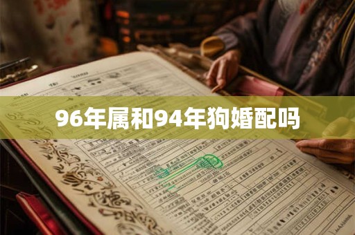 96年属和94年狗婚配吗