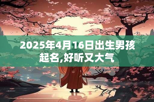2025年4月16日出生男孩起名,好听又大气