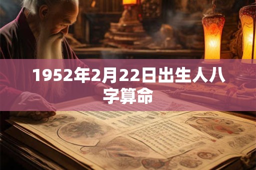 1952年2月22日出生人八字算命