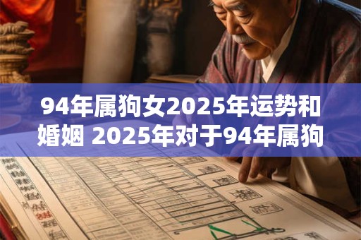 94年属狗女2025年运势和婚姻 2025年对于94年属狗女的运势和婚姻如何 94年属狗女2025年运势和婚姻 2025年对于94年属狗女的运势和婚姻如何