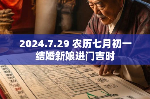 2024.7.29 农历七月初一结婚新娘进门吉时