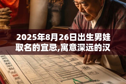2025年8月26日出生男娃取名的宜忌,寓意深远的汉字详解