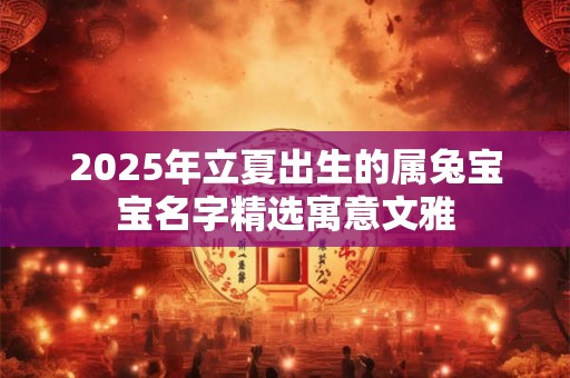 2025年立夏出生的属兔宝宝名字精选寓意文雅