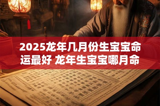 2025龙年几月份生宝宝命运最好 龙年生宝宝哪月命最旺
