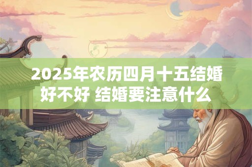 2026年农历四月十五结婚好不好 结婚要注意什么
