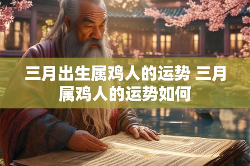 三月出生属鸡人的运势 三月属鸡人的运势如何